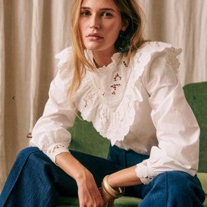 Sezane NWOT Sally White Blouse